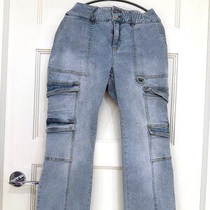 Size Junior 15 - Celebrity Pink Cargo Blue Jeans - Straight Leg